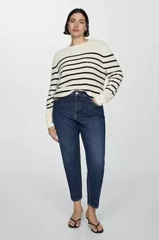 Джинсы с завышенной талией Newmom Mom Fit Mango, темно-синий