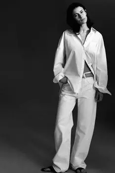 Джинсы с завышенной талией trf curve ZARA, устрично-белый