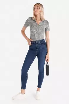 Джинсы с завышенной талией выше щиколотки Colin'S, синий