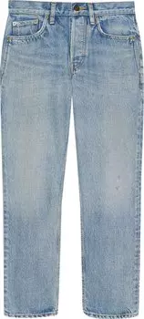 Джинсы Saint Laurent 90's Mid-Waist Cropped Jeans 'Light Dirty Authentic', синий