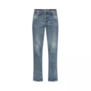 Джинсы Saint Laurent Logo-Patch Straight Jeans Blue, синий
