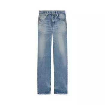 Джинсы Saint Laurent Mid Straight Baggy Jeans Benjamin Blue, синий