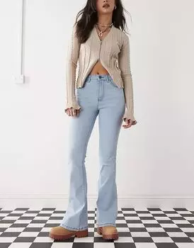 Джинсы Sallie с высокой талией и клешем светло-голубого цвета Noisy May