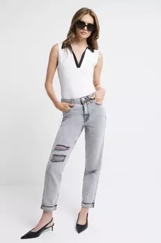Джинсы Sculpt mom River Island, серый