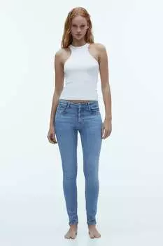 Джинсы sculpt trf со средней посадкой ZARA, синий