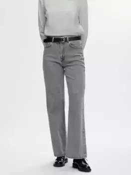 Джинсы SELECTED FEMME Alice Wide Leg, серый