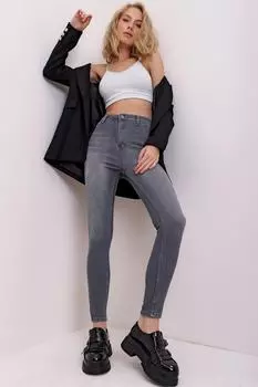 Джинсы - Серые - Скинни Trend Alaat Stili, серый