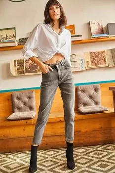 Джинсы - Серый - Мама Olalook, серый