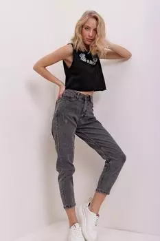 Джинсы - Серый - Мама Trend Alaat Stili, серый