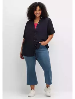 Джинсы Sheego стрейч "большие размеры", длина 7/8, с эффектом бодиформинга, синий