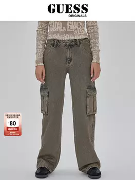 Джинсы широкие Guess Originals Mailard женские, коричневый