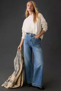 Джинсы широкие Rolla's Sailor с высокой посадкой, лазурно-синий