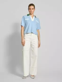 Джинсы широкие с бахромой модель «Хастер» Essentiel Antwerp, кремовый