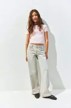 Джинсы широкие с низкой посадкой H&M, серый