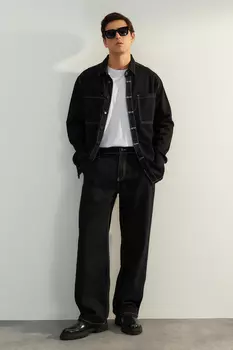 Джинсы – Широкие штанины Trendyol, черный