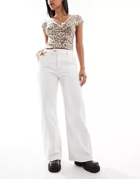 Джинсы широкие со швом белого цвета Cotton:On