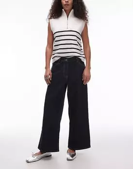 Джинсы широкого кроя цвета индиго Topshop