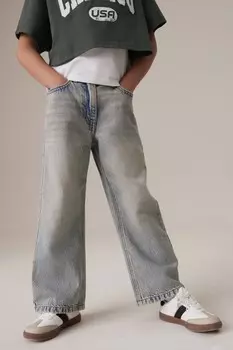 Джинсы широкого кроя из 100% хлопка (3 16 лет) Next, синий