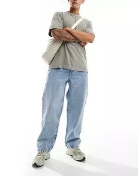 Джинсы широкого кроя Pull&Bear синего цвета