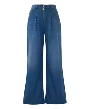 Джинсы широкого кроя с двойными пуговицами Kocca, синий