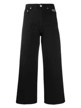 Джинсы широкого кроя с логотипом MSGM, черный
