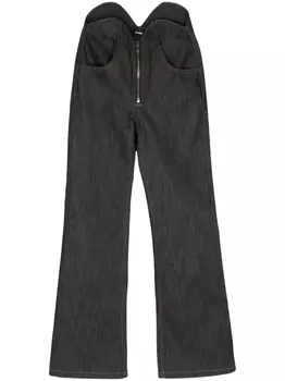 Джинсы широкого кроя с неравномерной посадкой до бедра We11done, синий