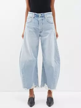 Джинсы широкого кроя с потертостями в форме подковы Citizens Of Humanity, синий