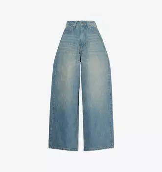 Джинсы широкого кроя с высокой посадкой из денима с эффектом потертости и эффектом потертости Colussus Slub xl Jaded London, синий