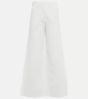 Джинсы широкого кроя с высокой посадкой LORO PIANA, белый
