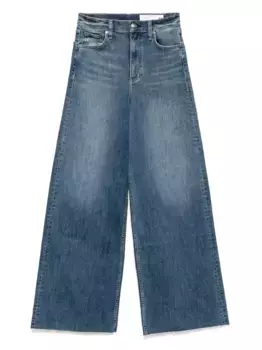 Джинсы широкого кроя с завышенной талией rag & bone, синий