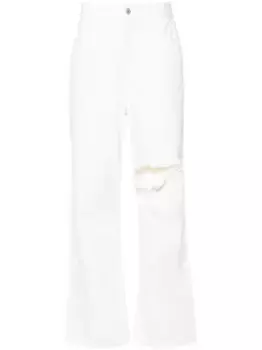 Джинсы широкого кроя с завышенной талией Rokh, белый