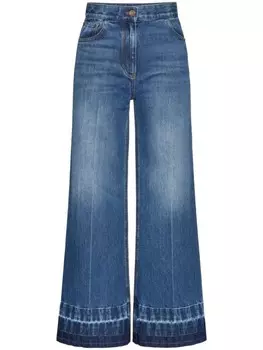 Джинсы широкого кроя с завышенной талией Valentino Garavani, синий