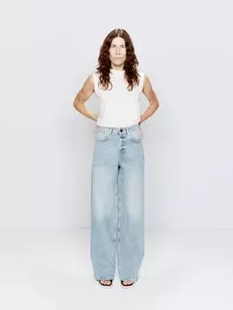 Джинсы широкого кроя с завышенной талией в стиле 90-х годов из органического хлопка Raey, синий