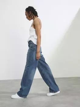 Джинсы широкого кроя с завышенной талией в стиле 90-х годов из органического хлопка Raey, синий