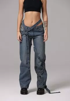 Джинсы-сигареты Amour #GISAR, цвет dark blue denim
