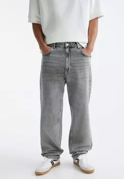 Джинсы-сигареты Baggy Fit PULL&BEAR, цвет dark grey