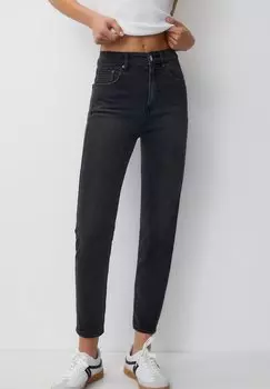 Джинсы-сигареты Basic Mom Comfort PULL&BEAR, черный