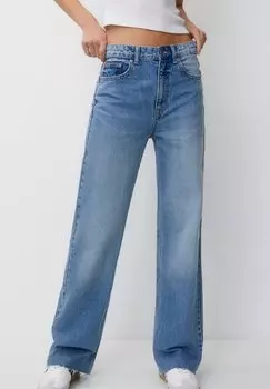 Джинсы-сигареты Basic PULL&BEAR, цвет blue denim