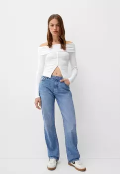 Джинсы-сигареты Bershka, цвет Light-Blue Denim
