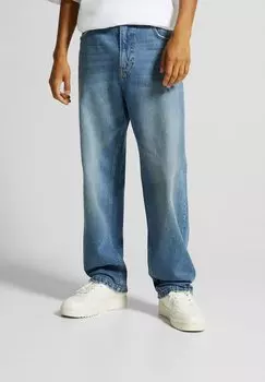 Джинсы-сигареты Bershka, синий/серый