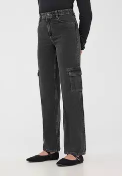 Джинсы-сигареты CARGO WIDE Terranova, черный деним