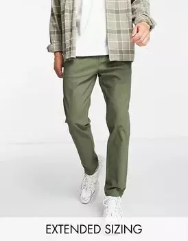 Джинсы-сигареты цвета хаки ASOS