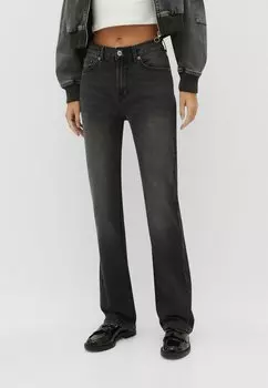 Джинсы-сигареты D98 Vintage Stradivarius, цвет black denim