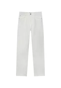 Джинсы-сигареты Mid Waist Faded PULL&BEAR, бежевый