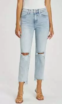 Джинсы-сигареты Monroe High Rise Slim в цвете Dune Distressed PISTOLA