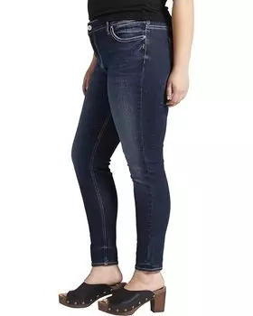 Джинсы Silver Jeans Co. Plus Size Elyse Mid-Rise Skinny Jeans W03116EAE432, индиго