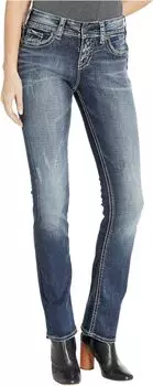 Джинсы Silver Jeans Co. Suki Mid-Rise Well Defined Curve Mid Straight Jeans in Indigo L93413SDI349, индиго