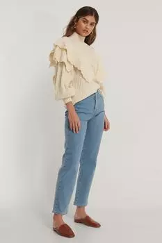 Джинсы - Синие - Прямые NA-KD, синий