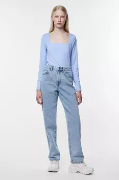 Джинсы - Синие - Прямые PIECES, синий