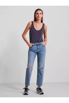 Джинсы - Синие - Прямые PIECES, синий